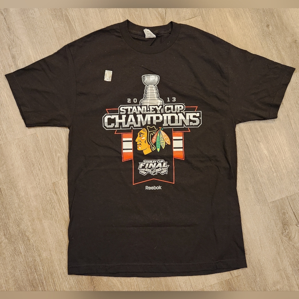 Chicago Blackhawks Stanley Cup 5X Champions T Shirt 2013 Mens Size Large New